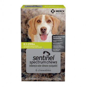 Sentinel Spectrum Chews for Dogs 8.1-25lbs. 6mo. - Rx