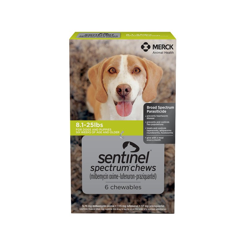 Sentinel Spectrum Chews for Dogs 8.1-25lbs. 6mo. - Rx