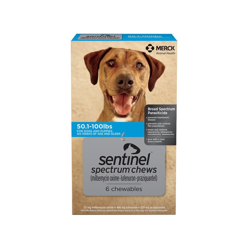Sentinel Spectrum Chews for Dogs 50.1-100lbs. 6mo. - Rx