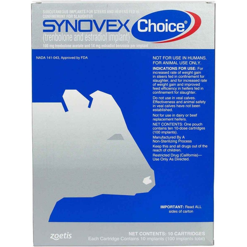 Synovex Choice Cattle Implant 100ct.