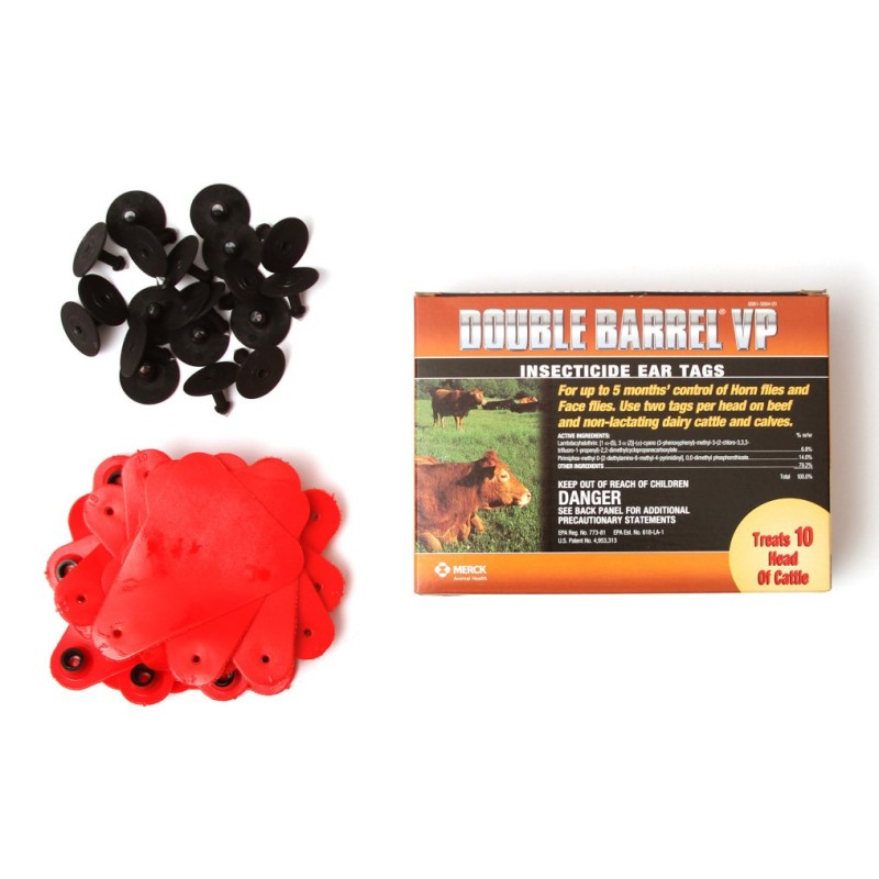 Double Barrel VP Insecticide Ear Tag, 20 Count